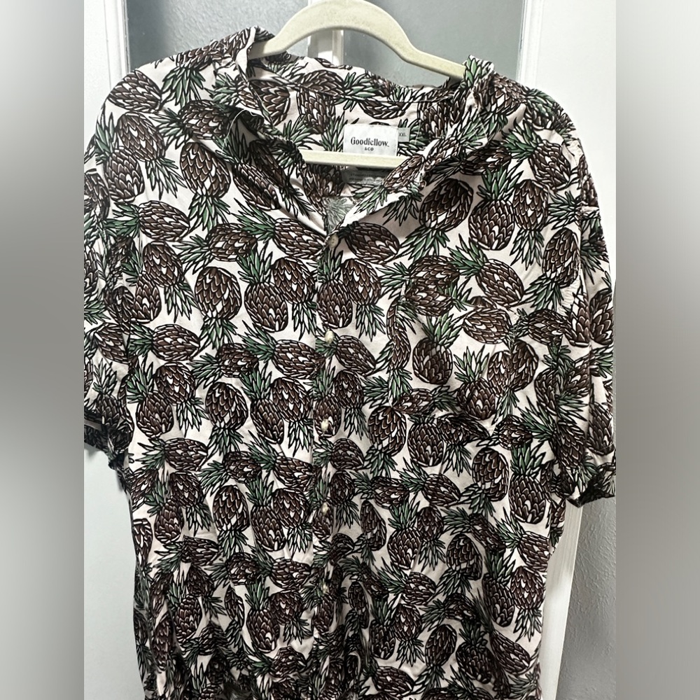 Goodfellow and Co Pineapple Hawaiian Shirt - Picture 2 of 6